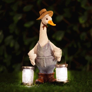 Solar Duck Ornament Garden Lanterns Duckling Statue Lighting Outdoor Decor - Picture 1 of 24