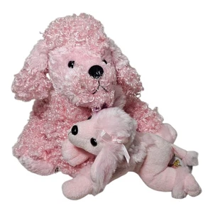 Unipak Pink Dog Plush Lot of 2 Ganz Stuffed Animal Toys - Picture 1 of 11