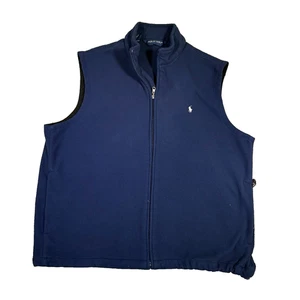 Polo Golf Ralph Lauren XXL Chaleco Polar Azul Marino Cremallera Completa Sin Mangas Bordado - Imagen 1 de 8