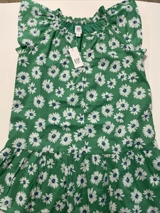 Gap Mädchen Blumen Gänseblümchen Kleid grün weiß blau Blumen Freizeit Größe Small S Neu mit Etikett - Bild 1 von 8
