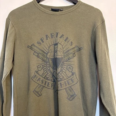 Halo 3 Bungie LG *tag XL Spartans Master Chief Thermal Long Sleeve Shirt Green - Image 1 of 4