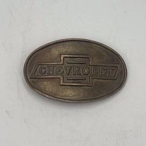 Chevrolet Solid Brass Belt Buckle Vintage Made in Taiwan 3 3/8" - Picture 1 of 7