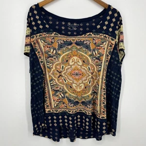 Lucky Brand T-Shirt Damen Gr. 3X Übergröße blau Boho Paisley leicht - Bild 1 von 10