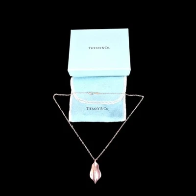Tiffany & Co.  sterl Necklace leaf pendant w Tiffany chain 16" sterling silver - Image 1 of 4
