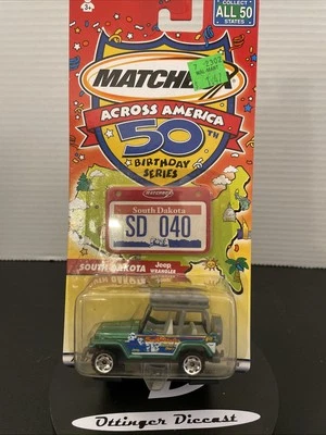 Matchbox Across America 50th Birthday (2001) South Dakota Green Jeep Wrangler - Image 1 of 4