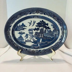 Johnson Brothers Blue Willow 13,25" x 10,25" große ovale Servierplatte England - Bild 1 von 11