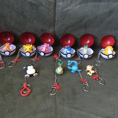 Lot of 10 1999-2008 BFI China Pokemon Keychains With 6 Balls - Image 1 of 4