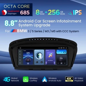 8,8" 8G+256GB Android 14 Autoradio für BMW E60 E90 E91 E92 M5 CCC Global 4G GPS - Bild 1 von 24