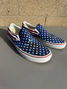 Vans Slipper USA Flagge Stars & Stripes Sondermuster Größe 9 seltene patriotische Schuhe - Bild 1 von 7