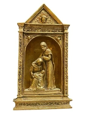 Estatua dorada cristiana florentina de colección MCM Jesús María y José de los años 50 Foto 1 de 4