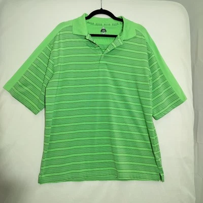Polo Bolle Hombre Grande Verde Tecnología Golf Rayas Secado Rápido Rendimiento 2017 Foto 1 de 4