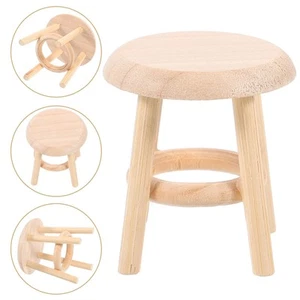 Solid Wood Round Stool Model Tiny Furniture Mini Dollhouse 1 12 Scale Miniture - Zdjęcie 1 z 12