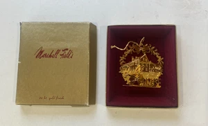 Hull House Christmas 24Kt Gold Finish Ornament Marshall Field's w Original Box - Picture 1 of 9