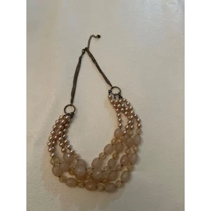 Vintage mehrsträngige Perlenkette mit Kunstperlen & Kristallen - Bild 1 von 5