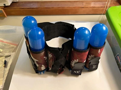 NXe Camoflage Harness Paintball Belt 4 Storage Pockets, Very Good, Clean, Ready - Image 1 of 4