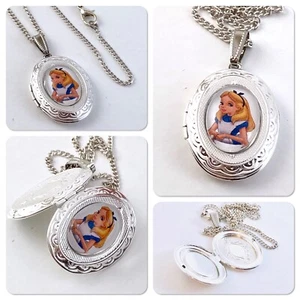 Collana Alice nel paese delle meraviglie Alice ovale LOCKET - Foto 1 di 3