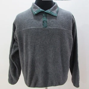 LANDS END Men’s ¼ Zipped Fleece Grey Crew Chest Size 52/54 UK2XL Sku 8158 - Picture 1 of 13