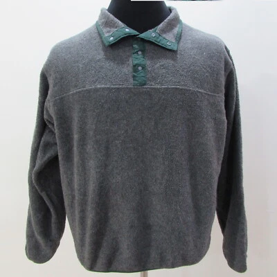 LANDS END Men’s ¼ Zipped Fleece Grey Crew Chest Size 52/54 UK2XL  Sku 8158 - Image 1 of 4
