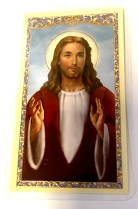 Tarjeta laminada "Oración por la curación" con imagen de Jesús, nueva #PCL-08 - Imagen 1 de 2