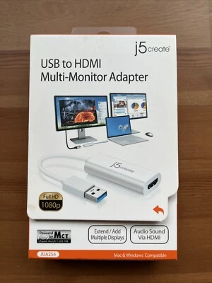 USB to HDMI Multi-Monitor Adapter- J5 Create HD 1080p - New In Box - Image 1 of 3