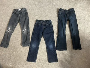 Lot of 3 Boy Size 7 Blue Denim Jeans, Wrangler And Levi’s - Preowned (SKU 32) - Picture 1 of 9
