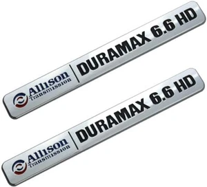 Pair Allison Transmission Duramax 6.6 HD Hood Emblem for GM Silverado 2500HD - Picture 1 of 5