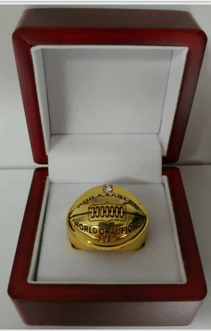 Philadelphia Eagles - 1948 NFL Championship Ring With Wooden Display Box Cover