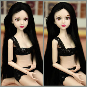 1/4 BJD Nude XINYI Doll Black Hair 3D Real Eyes 46cm Original Doll Body & Head