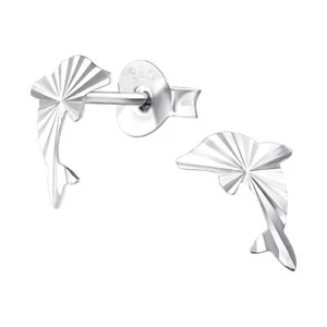 Delfin Kinder Ohrringe 925 Silber für Mädchen Ohrstecker Schmuck Geschenk - Bild 1 von 5