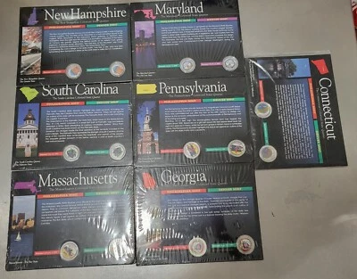 The American Painted Colorized Statehood Quarter Collection 7 States  P/D Mint. - Image 1 of 4