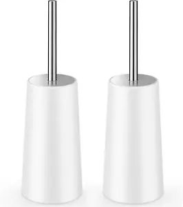 Toilet Brush and Holder, 2 Pack Toilet Brush with 304 Stainless Steel Long Handl - Picture 1 of 12
