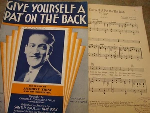 DATE UNA PALMADITA EN LA ESPALDA Vintage HOJA DE PIANO Música 1929 - Imagen 1 de 1