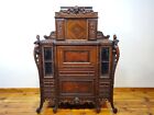 Incredible Hand-Carved Prohibition Liquor Storage Radio Secretary Cabinet