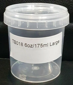 Kitchen Tamper Proof storage Containers Lid Tubs 6oz175ml Multiuse deli takeaway - Picture 1 of 5