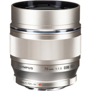 Olympus M.Zuiko Digital ED 75mm f1.8 Lens (Silver)