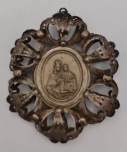 Antico Pendente - Gioiello Votivo Bifacciale in Filigrana D'argento - Sec.XIX - Foto 1 di 4