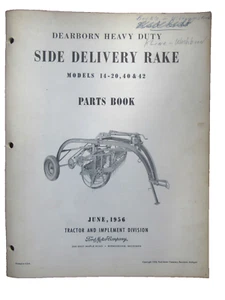 Modell 14-20, 40, & 42 Ford Seitenlieferschwader Teilehandbuch 1956 Dearborn Buch - Bild 1 von 12