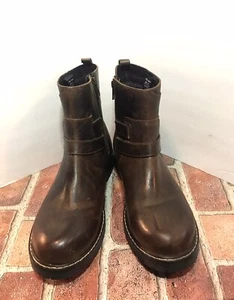Smoky Mountain Boots Women’s 11 Leather Biker with Zipper Brown - Picture 1 of 7
