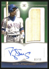 2021 Topps Definitive Collection Autograph Relics Green Darryl Strawberry Aut...