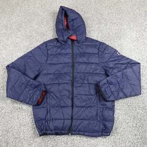 VTG Abercrombie Fitch Jacket Mens L Blue Packable Zip Quilted Puffer Coat 90s - Picture 1 of 15