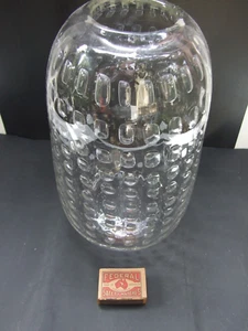 🔶VINTAGE ART DECO CZECH BOHEMIAN  CLEAR  ART GLASS MCM MOD VASE RETRO 40'S - Picture 1 of 12