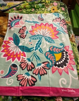 Vera Bradley Mint Flowers Beach Towel New NWT - Image 1 of 4