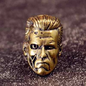 Terminator Head Paracord Bead Pendant Brass Knife Arnold Schwarzenegger 2 Colour - Picture 1 of 12