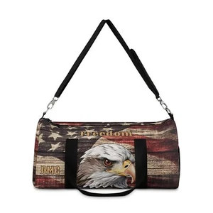 Personalized Flag & Eagle Duffel Bag, Patiotic, Carry-On, Travel Luggage, Gym - Picture 1 of 15