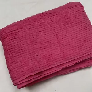 3,5 Yards Vintage hell Flamingo rosa Frottee Chenille Stoff 130”x 45” - Bild 1 von 11