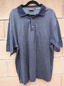 Herren Bobby Jones Golfhemd Golfer Knopfleiste XL dunkelblau Quadrate  - Bild 1 von 7