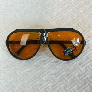 Sonnenbrille AMBER VISION NIGHT DRIVE Piloten UV-Schutz Vintage 80er Jahre Neu mit Etikett! - Bild 1 von 13