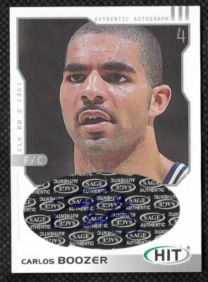 Carlos Boozer 2002 SAGE HIT Autographs Silver Rookie #H4 Cleveland Cavaliers NBA - Image 1 of 2