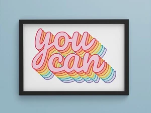 A4 Wall Art Print | Colourful You Can | Premium Matte Finish | Home Decor - Picture 1 of 1