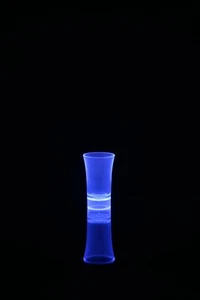 Neon Blue Plastic Reusable Shot Glasses 24 PACK **UV GLOW** 40ml - Picture 1 of 3